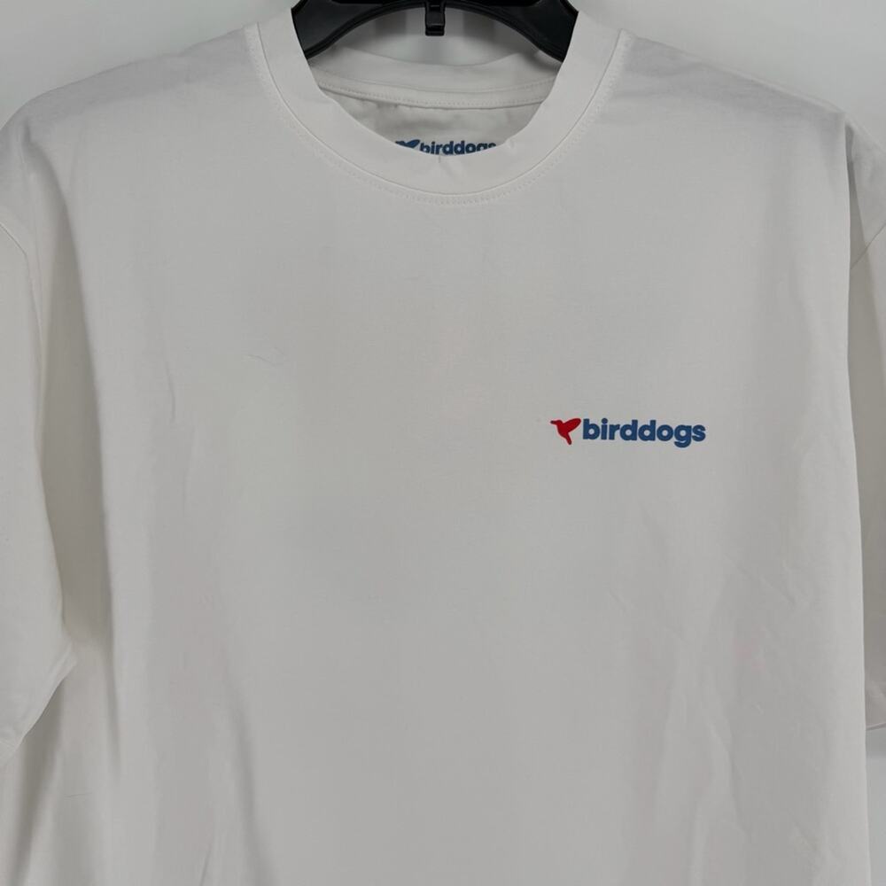 NEW Birddogs White Short Sleeve Big Cannons American Flag USA Shirt Size XL - Picture 3 of 6